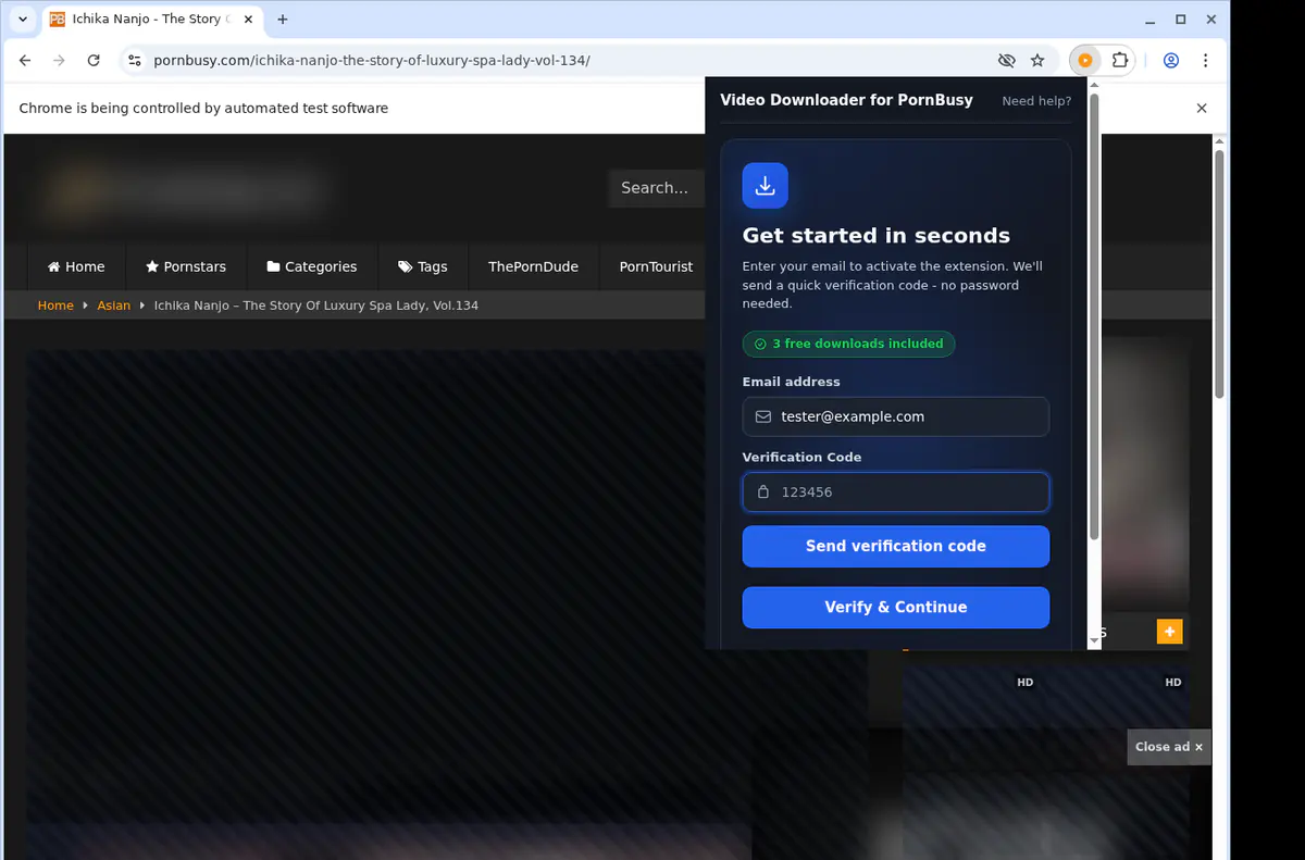 Pornbusy Video Downloader browser extension screenshot 4